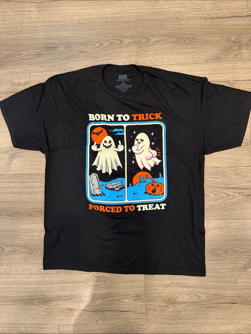 Steven Rhodes Born To Trick Forced To Treat Ghosts Tee Men’s Size Extra Large